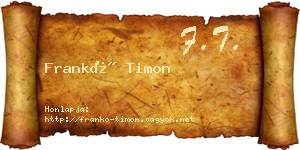 Frankó Timon névjegykártya
